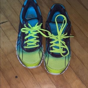 Neon Fila running shoes